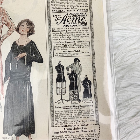 LOWEST PRICE Vintage McCall's 1923 Newspaper Sewing Dress Pages - Picture 15 of 16